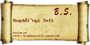 Bogdányi Solt névjegykártya